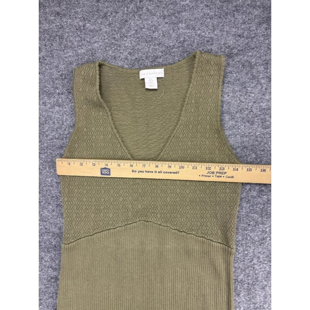 House Of Harlow 1960 Tank Dress Womens Large Green Ribbed Knit Sleeveless Midi - Picture 3 of 8